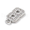 Brass Micro Pave Clear Cubic Zirconia Pendants ZIRC-I067-02I-2