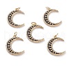 Brass Micro Pave Clear Cubic Zirconia Pendants KK-C100-20G-1