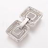 Brass Micro Pave Cubic Zirconia Fold Over Clasps ZIRC-J016-10P-2