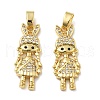Girl Brass Micro Pave Cubic Zirconia Pendants KK-M325-15B-G-1
