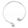 304 Stainless Steel Teardrop Open Cuff Choker Necklaces for Women NJEW-R003-01P-01-2