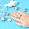Vintage Adjustable Iron Finger Ring Components Alloy Cabochon Bezel Settings PALLOY-Q300-14AS-NR-2