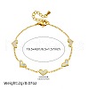 Heart Stainless Steel & Natural Shell Necklaces & Stud Earrings & Bracelets Sets FS-WGB84F7-01-3