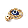 Lampwork Evil Eye Pendants with Clear Cubic Zirconia ZIRC-L102-11G-04-4