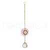 Glass Flower Hanging Suncatchers HJEW-P018-F05-3