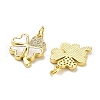 Brass Micro Pave Clear Cubic Zirconia Pendants KK-K365-05G-G-2