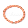 Polymer Clay Column Beaded Stretch Bracelets BJEW-JB09756-2