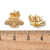 Brass Micro Pave Clear Cubic Zirconia Stud Earrings EJEW-D305-20G-02-4