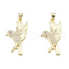 Brass Micro Pave Clear Cubic Zirconia Pendants ZIRC-N039-254-2