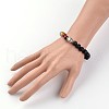 Buddha Head Natural Lava Rock Beaded Chakra Stretch Bracelets BJEW-JB02226-01-3