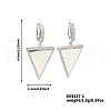 Stylish Minimalist Brass Clear Cubic Zirconia Triangle Hoop Earrings DS3837-1-3