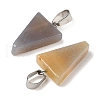 Natural Grey Agate Pendants G-B127-04P-08-3