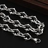 304 Stainless Steel Spiked Oval Link Chain Necklaces for Women Men NJEW-A043-01P-3