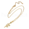 Brass Pave Full Cubic Zirconia Snake Pendant Necklaces NJEW-D309-02G-B-2