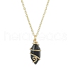 Natural Mixed Gemstone Pointed Faceted Bullet Copper Wire Wrapped Pendant Necklaces NJEW-JN05025-01-4