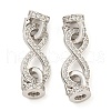 925 Sterling Silver Micro Pave Cubic Zirconia Fold Over Clasps STER-B005-47P-1