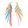 2Pcs Glass Seed Beaded Tassels Pendants PALLOY-MZ00659-1
