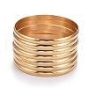 Fashion 304 Stainless Steel Buddhist Bangle Sets BJEW-L664-024B-G-7