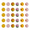 90Pcs 6 Style Spray Painted Glass Beads GGLA-YW0001-10-2