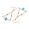 Triangle Iron Chain and Glass Dangle Earrings EJEW-JE05963-03-4
