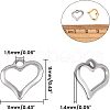 Unicraftale 304 Stainless Steel Open Heart Charms STAS-UN0003-61-4