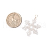 6Pcs 3 Styles Glass Snowflake Pendants PALLOY-JF03950-01-2