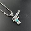 Punk Ethnic Style Gun Shape Stainless Steel Pendant Necklaces DH6086-4