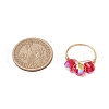 Transparent Electroplate Glass Beads with Eco-Friendly Copper Wire Rings RJEW-JR00877-3