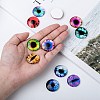 Dragon Eye Half Round/Dome Printed Glass Cabochons GGLA-A002-25mm-AB-5