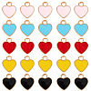 SUNNYCLUE 100Pcs 5 Colors Alloy Enamel Charms ENAM-SC0005-32-1