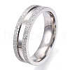 201 Stainless Steel Grooved Finger Ring for Men Women STAS-WH0039-05D-P-2