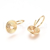 Brass Spiral Wire Earring Hooks KK-L198-012G-2