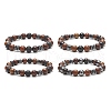 Gemstone & Wood Beaded Stretch Bracelet for Women BJEW-JB09153-1