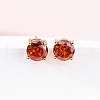 Flat Round Brass Pave Cubic Zirconia Stud Earrings for Women EJEW-G428-29A-01-3
