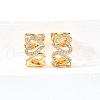 Brass Micro Pave Clear Cubic Zirconia Cuff Earrings EJEW-F370-31G-5