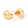 Rack Plating Brass Curved Dome Stud Earrings for Women EJEW-H094-05G-2