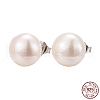 Valentine Presents for Her 925 Sterling Silver Ball Stud Earrings EJEW-D029-9mm-2-9