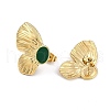 PVD Vacuum Plating 304 Stainless Steel Butterfly Stud Earrings with Enamel EJEW-Z075-05G-01-2