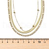 304 Stainless Steel Flat Snake Chain & Figaro Chain & Satellite Chain 3 Layer Necklaces for Women NJEW-V012-03G-3