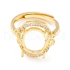 Brass Cubic Zirconia Adjustable Ring Components KK-K266-10G-3