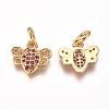 Brass Micro Pave Cubic Zirconia Charms ZIRC-I038-07G-2