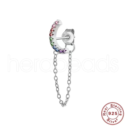 925 Sterling Silver Tassel Earrings Moon/Flower Earrings BD3845-6-1
