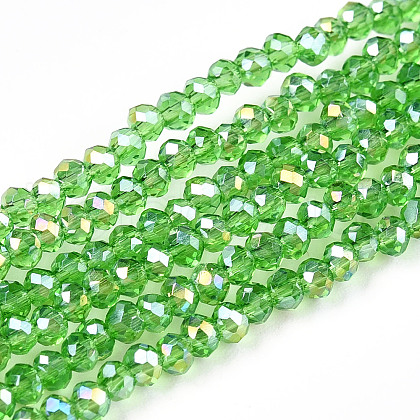 Electroplate Glass Beads Strands EGLA-A044-T1mm-B11-1