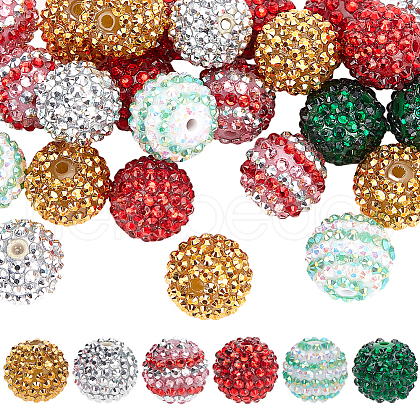 SUNNYCLUE 36Pcs 6 Styles Transparent Resin Rhinestone Beads RESI-SC0003-39-1
