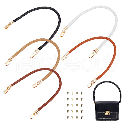 WADORN 5 Sets 5 Colors PU Leather Braided Bag Straps FIND-WR0010-74-1