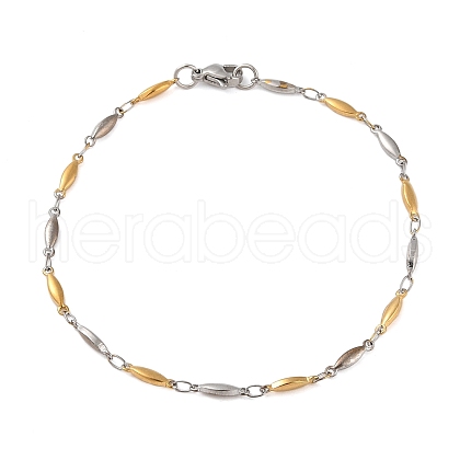 Stainless Steel Horse Eye Link Chain Bracelets for Women Men BJEW-M319-01B-GP-1
