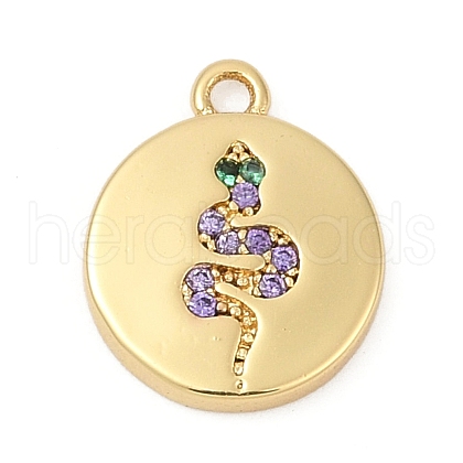 Brass Micro Pave Cubic Zirconia Charms KK-G526-03G-02-1