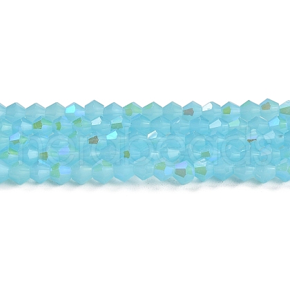Imitation Jade Electroplate Glass Beads Strands GLAA-F029-J4mm-D03-1