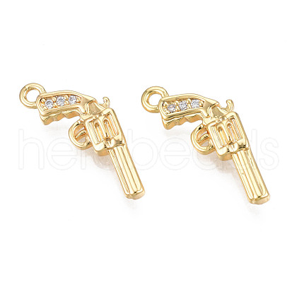Brass Micro Pave Cubic Zirconia Pendants KK-N231-246-1