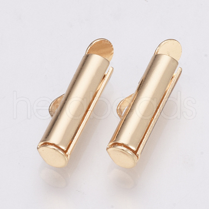 Brass Slide On End Clasp Tubes KK-Q747-11F-KC-1